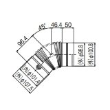 画像: リンナイ 【EFL-1045NJ 24-6414】 φ100KP45°エルボ φ100KP部材 ガス給湯器部材 [⇔]