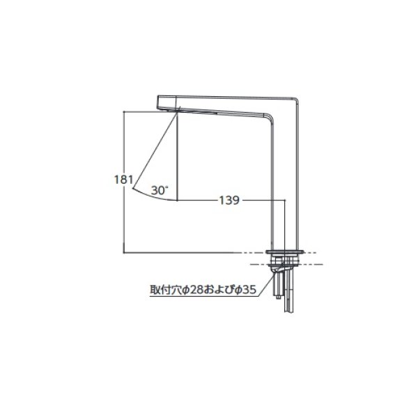 画像2: TOTO　TLE25SM1A　水栓金具 アクアオート(台付自動水栓) Mサイズ コンテンポラリタイプ(角) AC100Vタイプ ワンプッシュなし 単水栓 [⇔] (2)