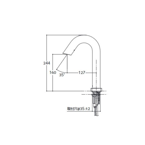 画像2: TOTO　TLE33SD3A　水栓金具 アクアオート(台付自動水栓) ポップアップ式取り替え用 グースネックタイプ AC100Vタイプ 手動スイッチ 単水栓 [⇔] (2)