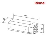 画像: リンナイ【WOP-M305HT 26-5726】側方給気アダプタ 129×336×78.5 ガス給湯器 部材 [■]