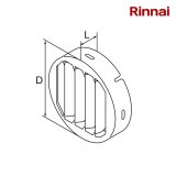 画像: リンナイ【ROP-RUA-30A 24-8319】排気流速アップ関連オプション 斜方排気アダプタ φ81.5×24 ガス給湯器 部材 [■]