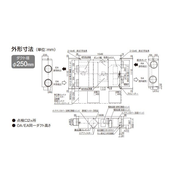 画像4: ダイキン　VAM80KMYC　換気扇 全熱交換器ユニット ベンティエール 天井埋込ダクト形 加湿付単相200V CO2センサー付き [♪■] (4)