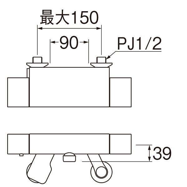 水栓金具 三栄水栓 SK18502-5 サーモシャワー混合栓 壁付 - まいどDIY