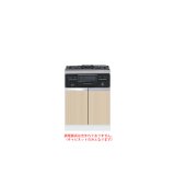 画像: onedo/ワンド/旧マイセット KTD5-80-60GC3-[LG] 木目 KTD5型 コンロキャビネット(3口・グリル) 間口60cm 奥行55cm [♪]