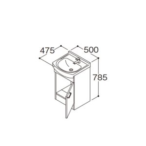 画像: TOTO 洗面化粧台 LDSAS050AAGYC1A Aシリーズ 片開き扉 アクアオート(自動水栓) 単水栓 床給水 間口500mm 洗面ボウル高さ750mm 受注生産品 ♪§