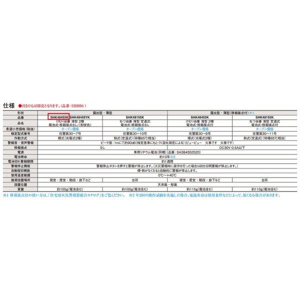 画像3: [在庫あり] パナソニック [SHK48455K 3個セット] 住宅用火災警報器 けむり当番 薄型 2種 電池式・移報接点なし 警報音・音声警報機能付 ☆【本州四国送料無料】 (3)