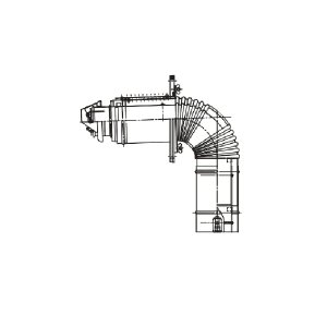 ガス給湯器 部材 パーパス TFW-120×80C-200C(K)L[ZTWTJ] 給排気筒トップ(ウォールトップ) エルボタイプ 軒下設置用  寒冷地仕様 [◎]◎] - まいどDIY