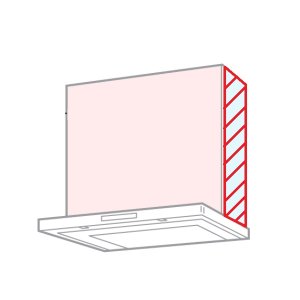 画像: パロマ VEP-595HN(SQ) レンジフード 部材 横幕板 VRACシリーズ  総高さ640mm ブラック (タカラ製)