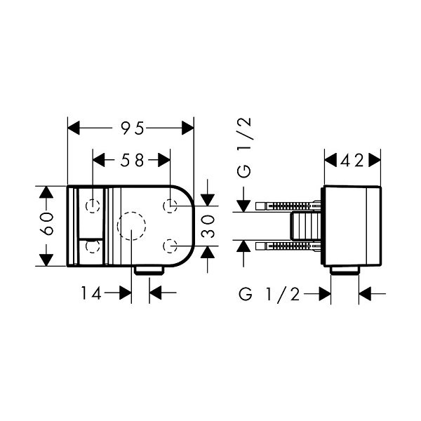 画像2: ハンスグローエ 45723670 アクサーワン ポーターユニット マットブラック 受注生産品 §♪ (2)