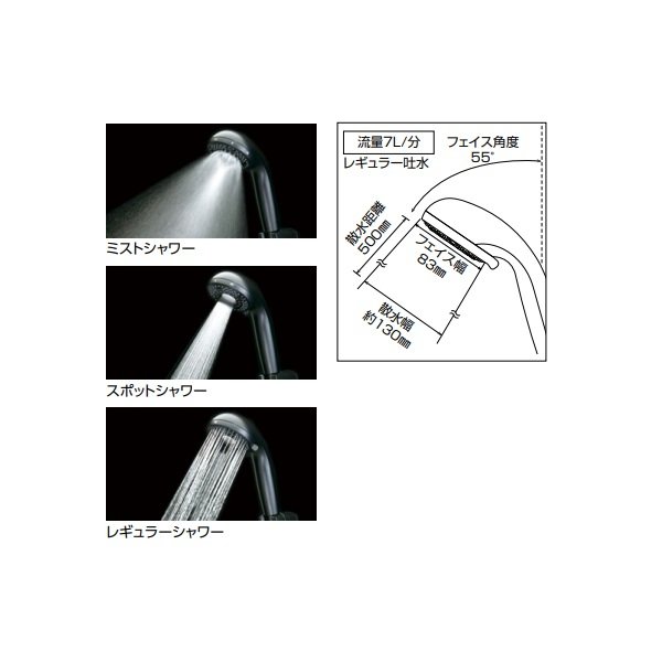 画像2: KVK PZS370MB 水栓部品 ウルトラファインバブルシャワーヘッド マットブラック (2)