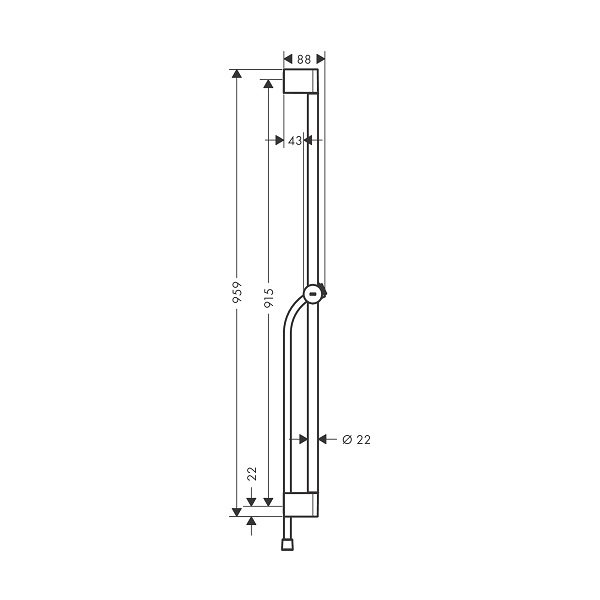 画像2: ハンスグローエ 24401670 ユニカ ウォールバー パルシファイ 900mm イシフレックス1600mm付 マットブラック ♪ (2)