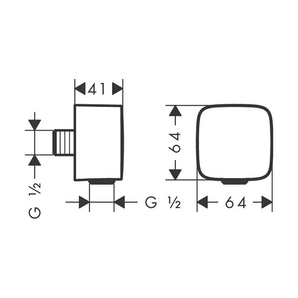 画像2: ハンスグローエ 26457000 FixFit シャワー取出口 Q(逆止弁付) クロム ♪ (2)