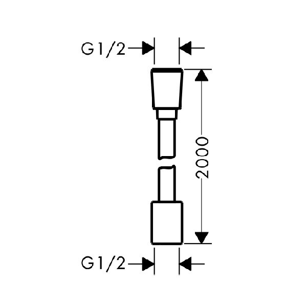 画像2: ハンスグローエ 28290000 アクサー テキスタイルシャワーホース 2000 クロム ♪ (2)