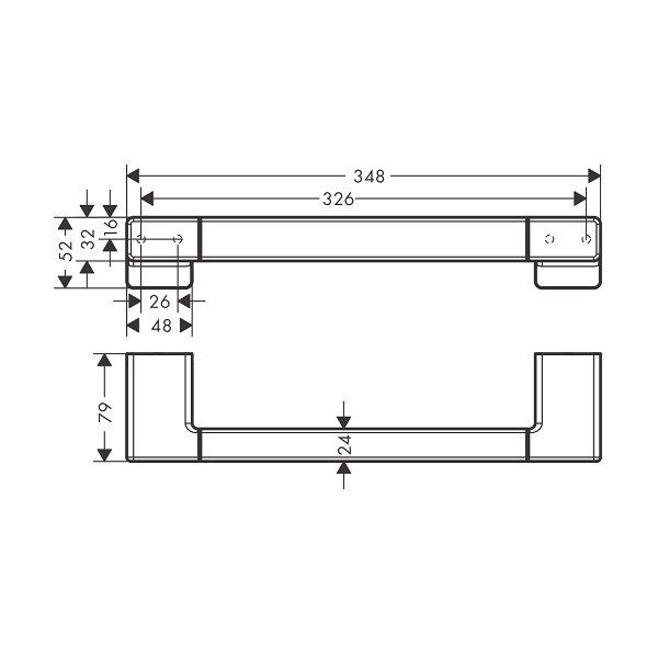 画像2: ハンスグローエ 41744340 AddStoris グラブバー 348mm ブラッシュドブラッククロム 受注生産品 ♪§ (2)