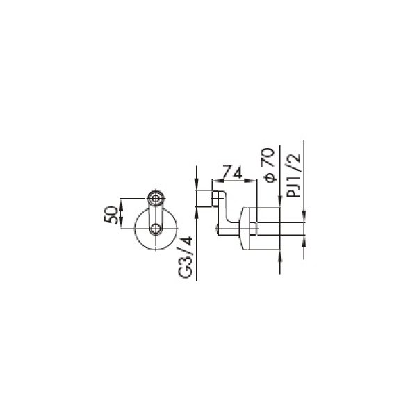 画像2: ハンスグローエ 52054719 共通部品 止水栓付偏心脚(2個入り、フランジ φ70mm) ♪ (2)