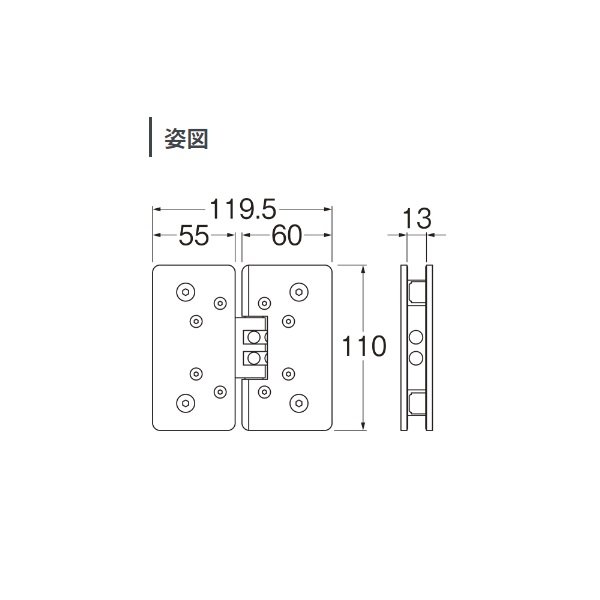 画像2: 三栄水栓 PRE-UBP5006-02 インテリア・アクセサリー ガラスドア用ヒンジ 受注生産品 § (2)