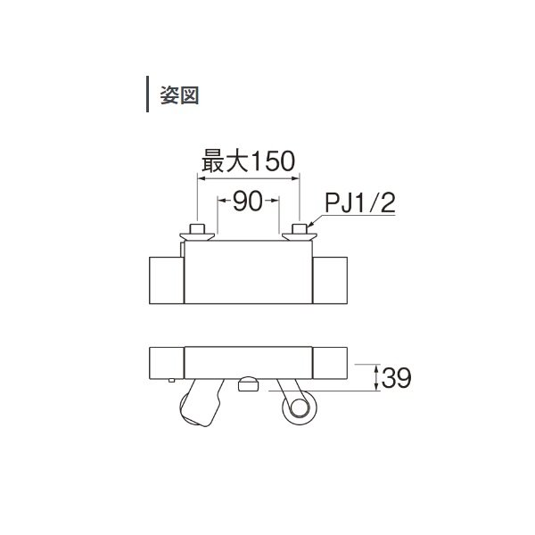 画像2: 三栄水栓 SK18502-5-MDP 混合栓 サーモシャワー混合栓 マットブラック 受注生産品 § (2)