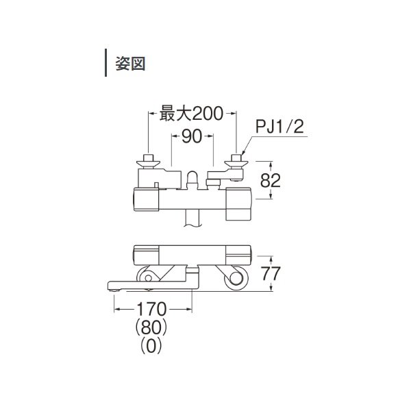 画像2: 三栄水栓 SK18C-5-S-MDP 混合栓 サーモシャワー混合栓 マットブラック 受注生産品 § (2)