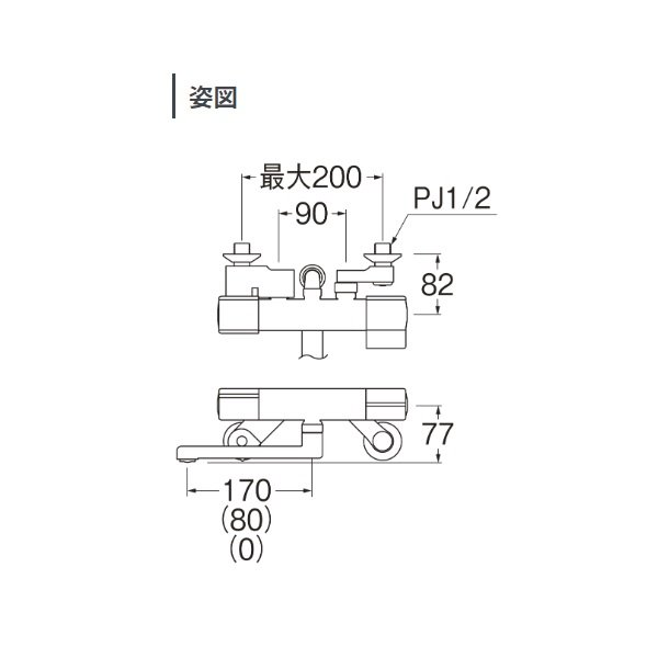 画像2: 三栄水栓 SK18CT5-MDP 混合栓 サーモシャワー混合栓 マットブラック 受注生産品 § (2)