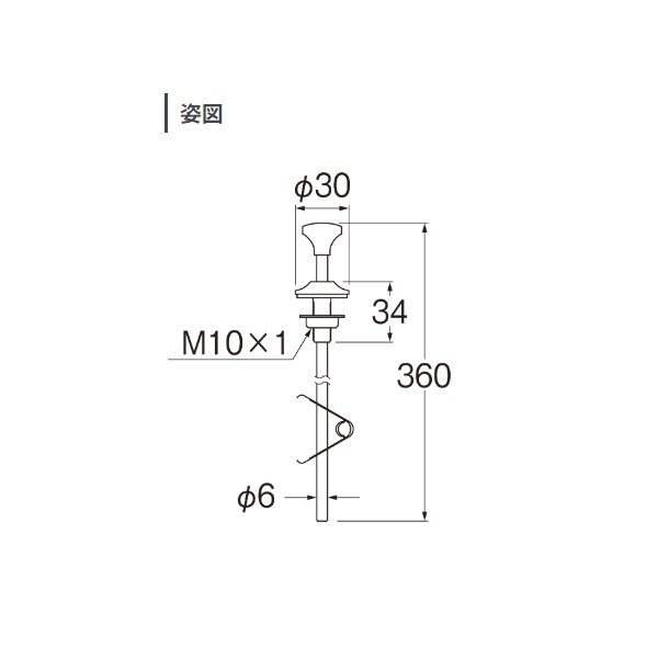 画像2: 三栄水栓 H700-40S-SJP 洗面周辺用品 ポップアップ棒 琥珀 受注生産品 § (2)