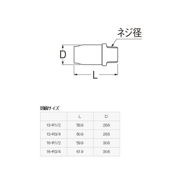 画像2: 水栓金具 三栄水栓　3DJ-OA-16-R3/4　配管用品 オスねじアダプター (2)