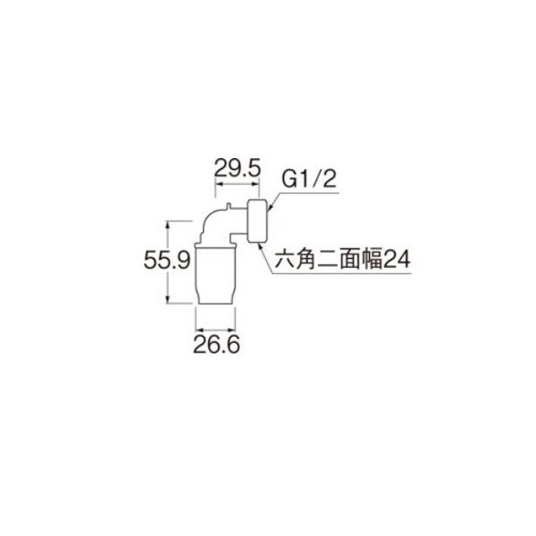 画像2: 水栓金具 三栄水栓　3DJ-UL-13-G1/2　配管用品 ユニオンエルボ (2)