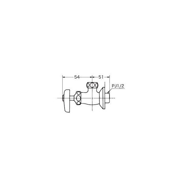 画像2: 止水栓 KVK　K115C　単水栓 送り座付アングル形止水栓 (2)