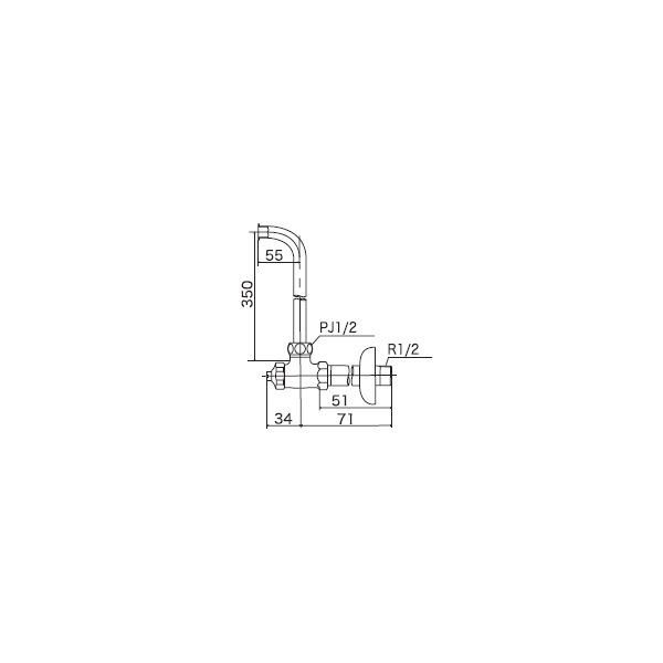 画像2: 止水栓 KVK　K6T1NB　単水栓 ロータンク用止水栓 (2)