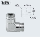 画像: 水栓金具 カクダイ　646-004-13　エルボ(クローム) [□]