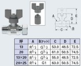 画像: 水栓金具 カクダイ　6506-20×25　ボールバルブ(片ナットつき)//20×25 [□]