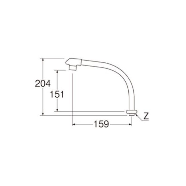 画像2: 水栓部材 三栄水栓　PA232D-61X1-16　水栓部品 水栓パイプ 上向き 断熱腰高パイプ (2)