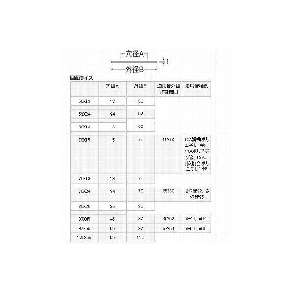 画像2: 水栓部材 三栄水栓　R559-120X55　止水栓・バルブ ゴムプレート (2)