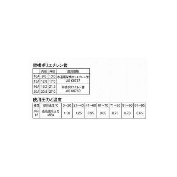 画像2: 水栓金具 三栄水栓　T100N-16A　架橋ポリエチレン管 (2)