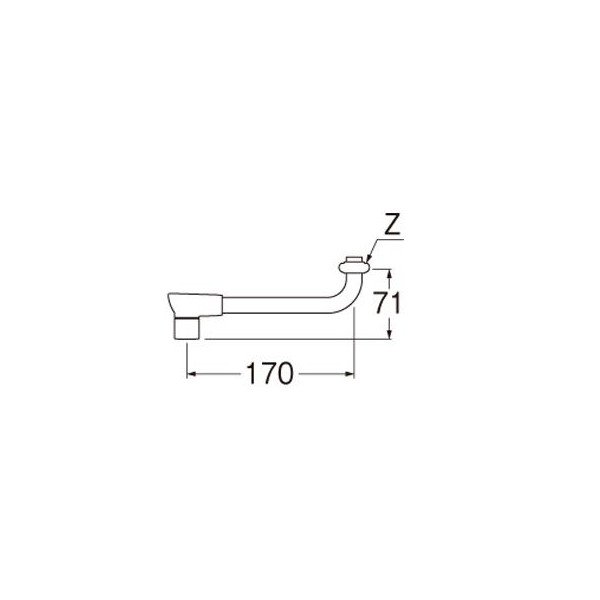 画像2: 水栓部品 三栄水栓　PA1012H-60X-16-MW2　水栓パイプ 下向き 節水断熱パイプ (2)