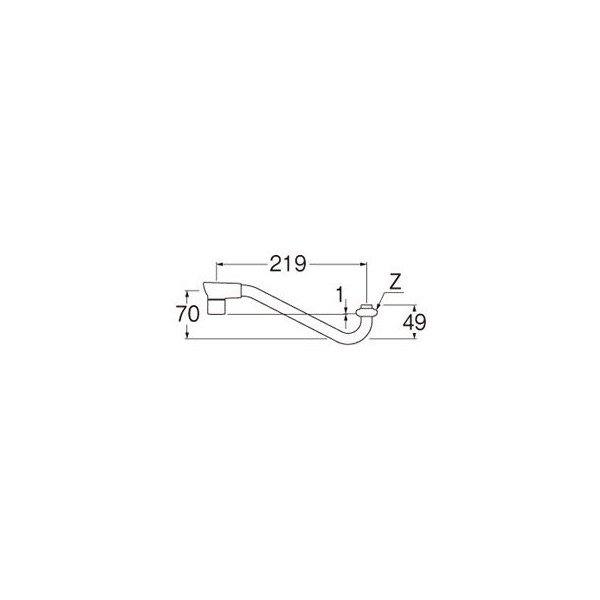 画像2: 水栓部品 三栄水栓　PA1612H-60X-16-MW2　水栓パイプ 下向き 節水断熱上向パイプ (2)