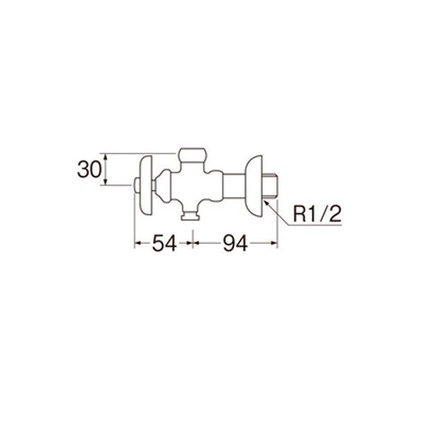 画像2: 水栓金具 三栄水栓　V225AK-2X-13　寒冷地 止水栓本体 (2)