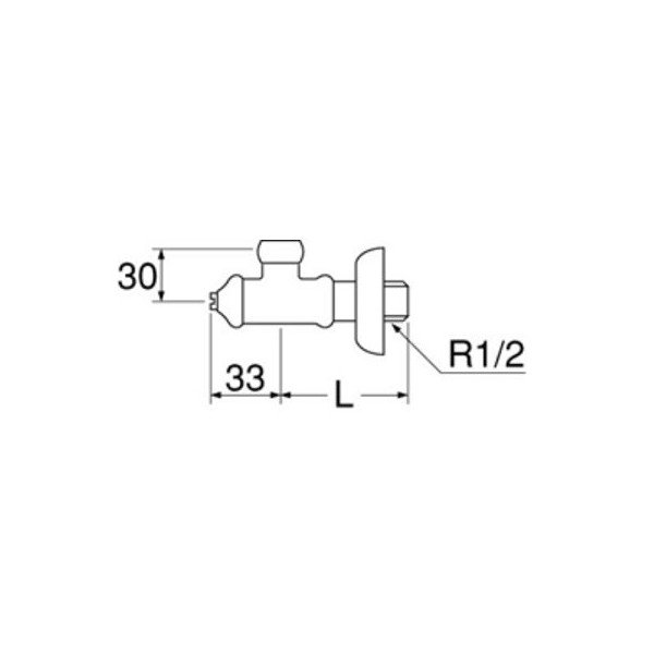 画像2: 水栓金具 三栄水栓　V22AD-X2-13　止水栓 バルブ D式止水栓本体 (2)