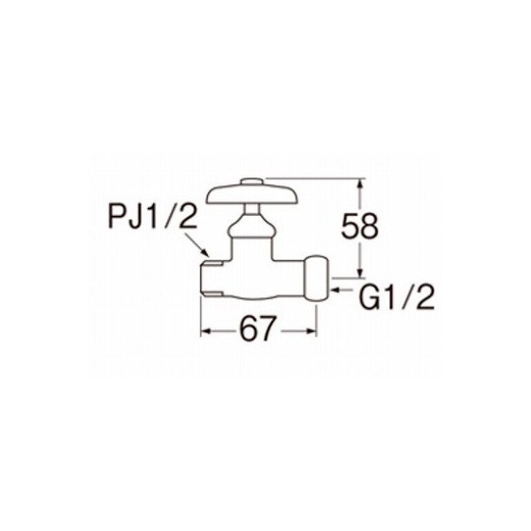 画像2: 水栓金具 三栄水栓　V26A-13　ナット付化粧バルブ 共用形 (2)