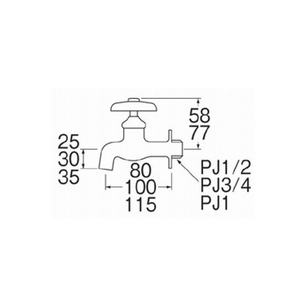 画像2: 水栓金具 三栄水栓　Y10J-13　横水栓 (2)