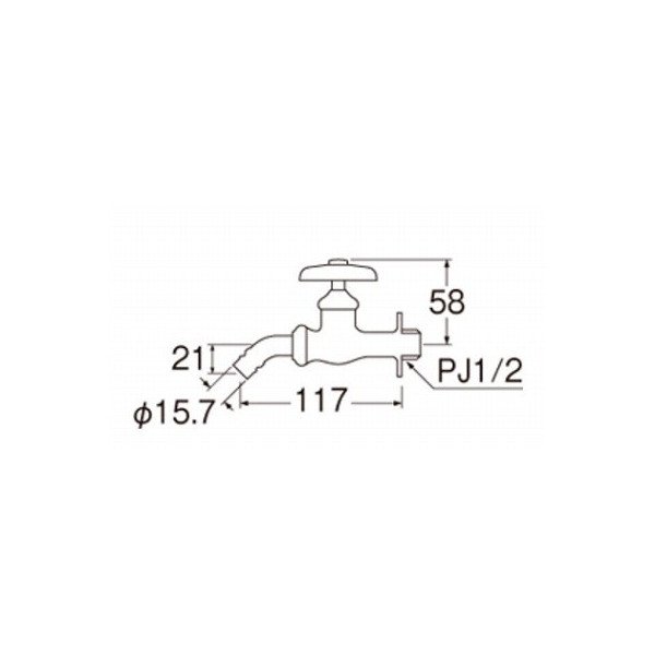 画像2: 水栓金具 三栄水栓　Y123K-13　寒冷地 洗濯機用ホーム水栓 (2)