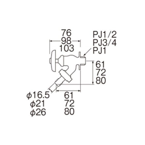 画像2: 水栓金具 三栄水栓　Y80J-20　単水栓 散水栓 (2)