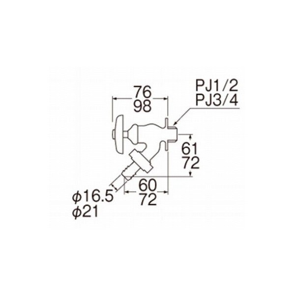 画像2: 水栓金具 三栄水栓　Y80JK-13　寒冷地 散水栓 (2)