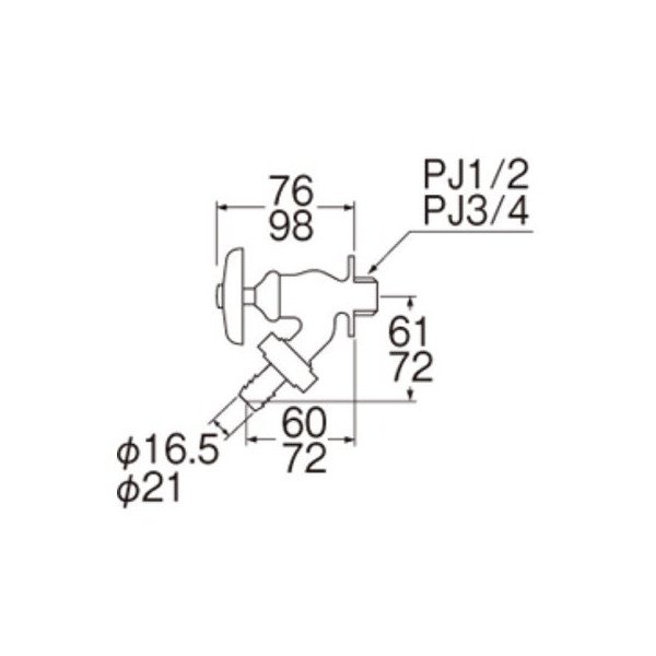 画像2: 水栓金具 三栄水栓　Y80V-13　単水栓 散水栓 (2)