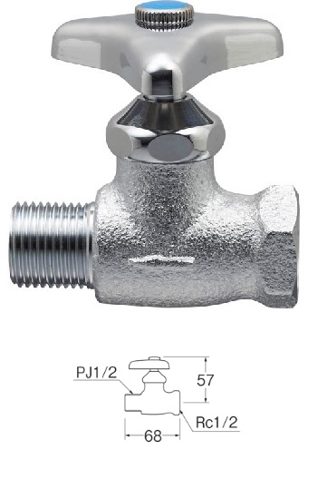 画像1: 水栓金具 三栄水栓　V211-13-B　ストレート形止水栓 化粧バルブ 共用形 (1)