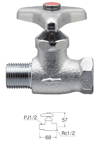 画像1: 水栓金具 三栄水栓　V211-13-R　ストレート形止水栓 化粧バルブ 共用形 (1)