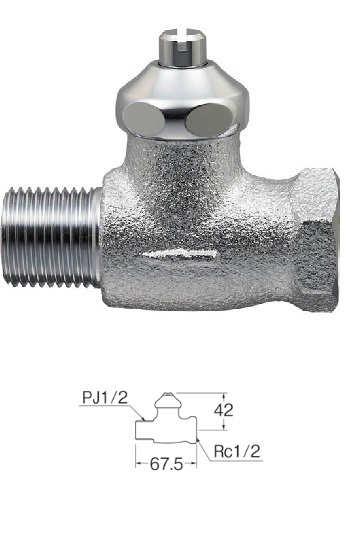 画像1: 水栓金具 三栄水栓　V211D-13　ストレート形止水栓 化粧バルブ 共用形 (1)