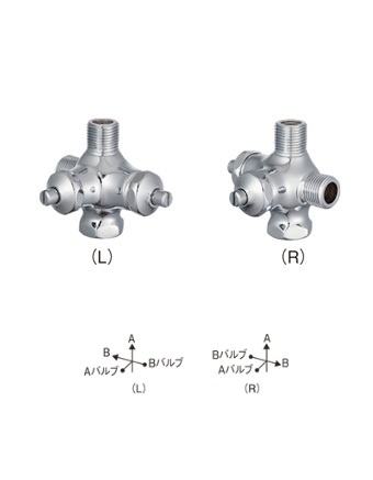 画像1: 水栓金具 三栄水栓　V2220LAD2-X3-13　分岐止水栓本体 共用形 ストレート形止水栓・バルブ (1)