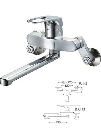 水栓金具 三栄水栓 K17CK-13 シングル混合栓 キッチン用 寒冷地用