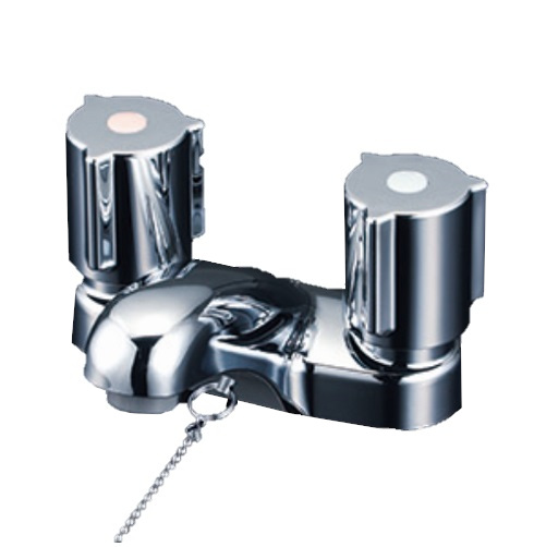 KM66GBN KVK 2ハンドル混合栓(ゴム栓付) - 浴室、浴槽、洗面所