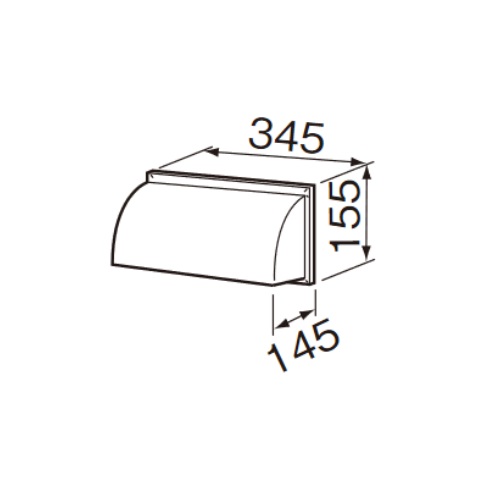 画像1: クリナップ　RH-FB2　屋外化粧カバー(金属製) 平型レンジフード対応部品 アイボリー 対応機種RH-75HB/RH-60HA(角ダクト対応時) [♪△]　 (1)